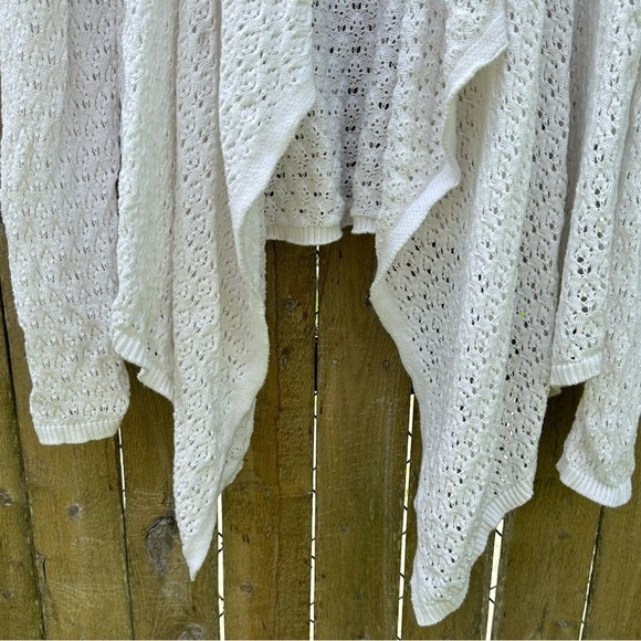Johnny Was Selah Draped Cardigan White 100% Cotton Sz S - Picture 6 of 13